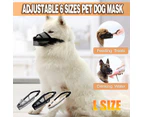 Adjustable L Size Pet Dog Mask Mouth Muzzle Anti Barking Bite Stop Chewing Mask - Black