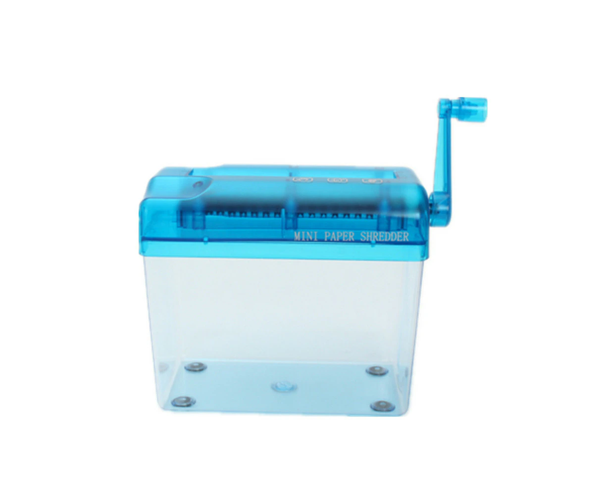 Mini Blue Shredder Crusher Destroyer Paper Documents Cutting Machine A6