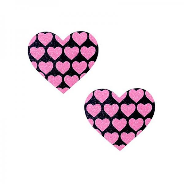 Neva Nude Pasty Hearts On Heart Uv Ne Pink-black