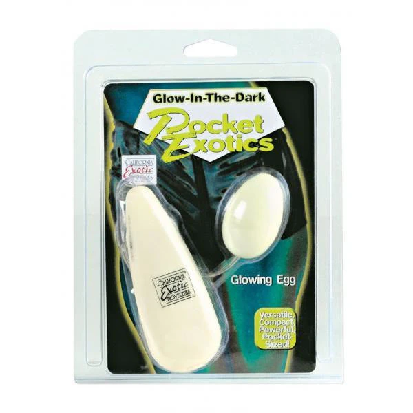 Pocket Exotics Glowing Egg Glow In The Dark 2 Inch Ivory