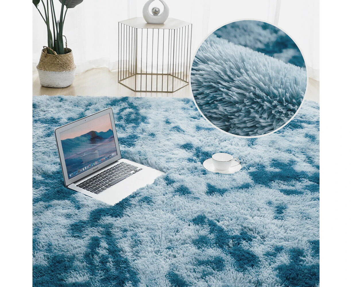 Peacock Blue/60*120cm Floor Rug Rugs Fluffy Area Carpet Shaggy Soft Large Pads Living Room Bedroom Pad