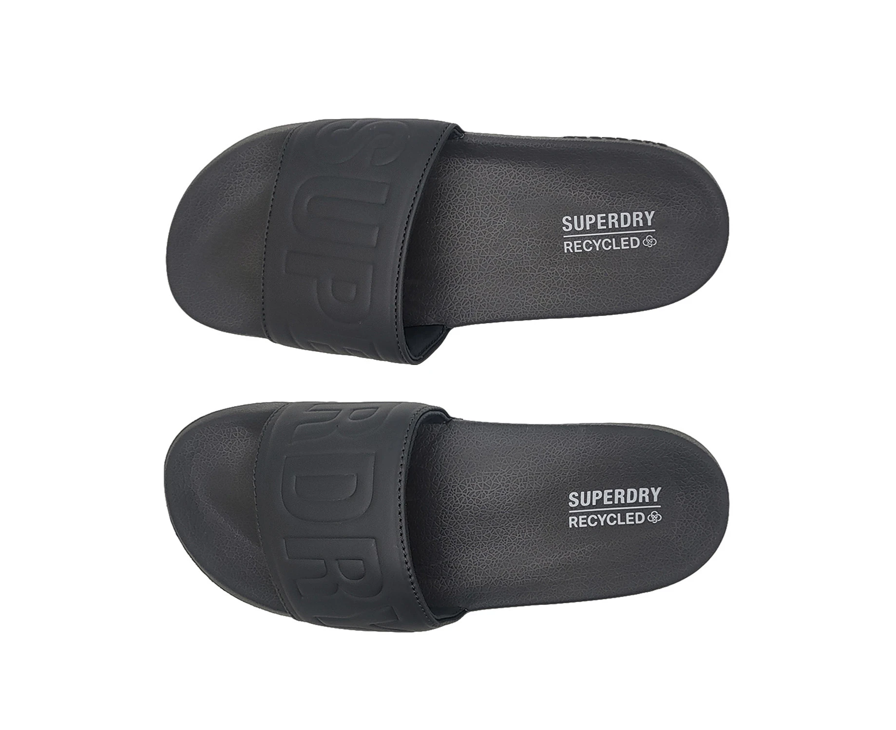 Superdry Code Core Vegan Pool Slide Mens Shoes Slides Recycled Material Slip On - Grey