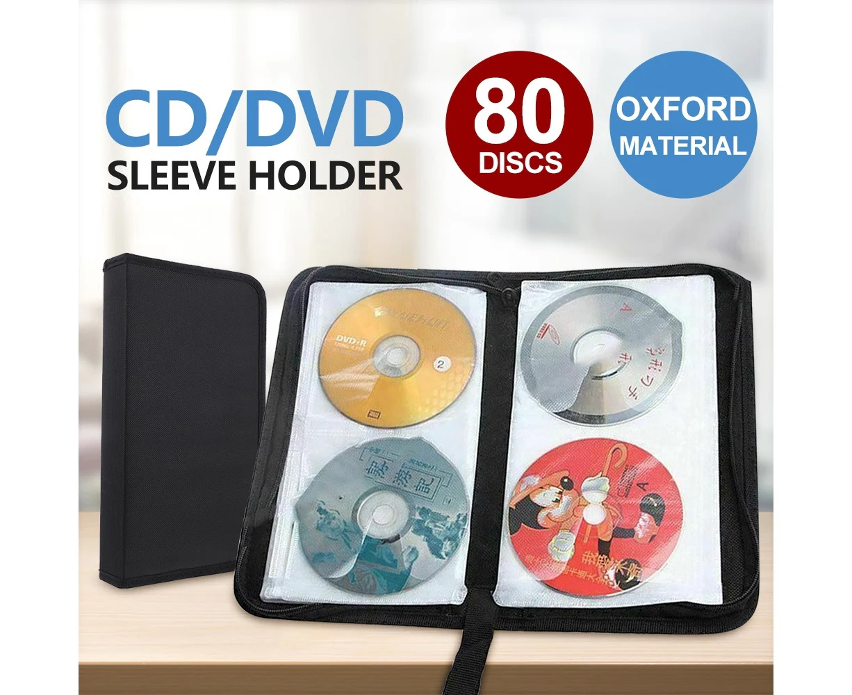 80 Capacity Portable Wallet CD Case DVD Storage Cases Discs Bags PU Leather Holder