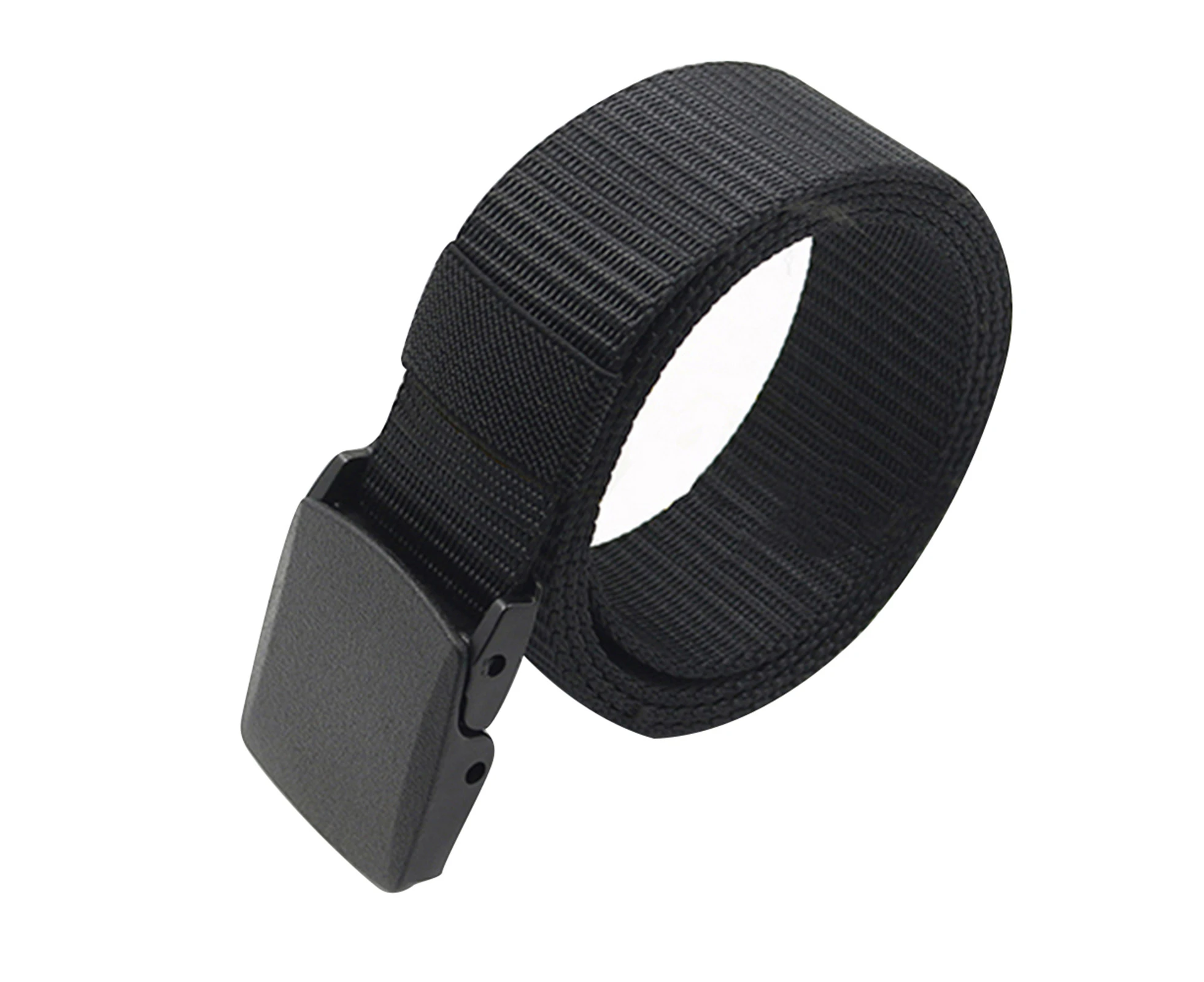 Men\'s Fashion Outdoor Sports Nylon Buckle Waistband Quick Dry Web Belt-Black