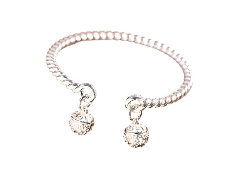 Bangle Bowknot Bells Bracelet Korean Opening Wrist Chain Women Silver Bracelet