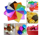 100PCS Tin Foil Aluminium Wrapping Square Chocolate Wrappers 15CM - Brown/Gloss