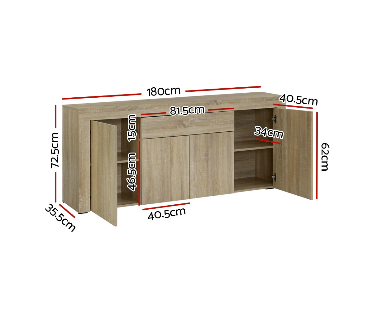 Buffet Sideboard Cabinet Storage 4 Doors Cupboard Hall Wood Hallway Table