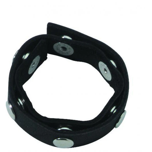 Spartacus Six Speed Cock Ring Black Leather