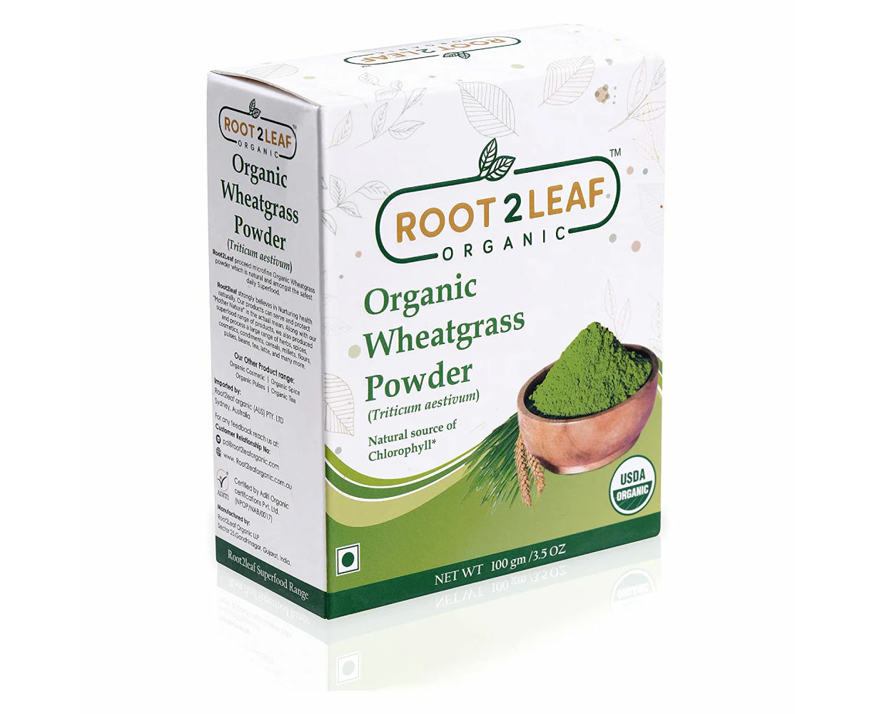 Organic Wheat Grass Powder (100 Gms) by Root2Leaf Organic