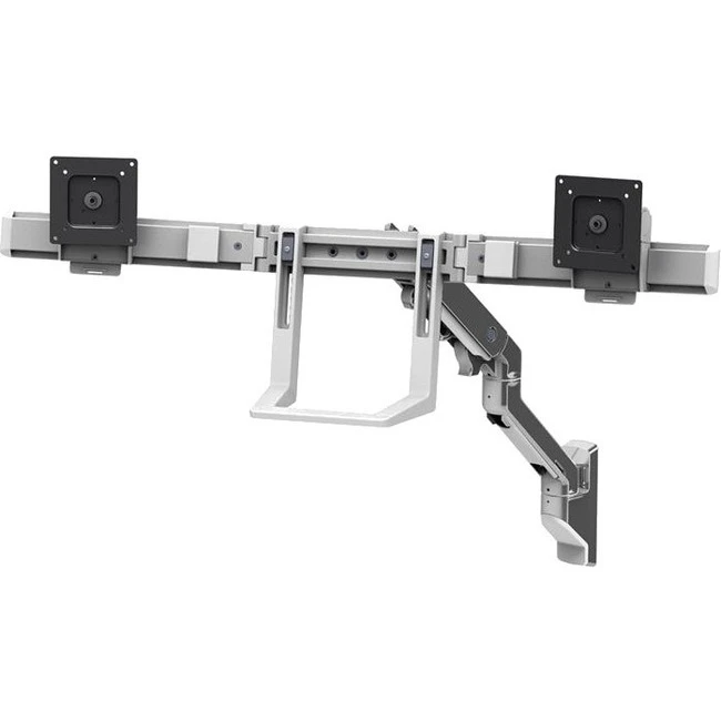 Ergotron Mounting Arm for Monitor, TV - Polished Aluminum - 2 Display(s) Supported - 81.3 cm (32") Screen Support - 15.88 kg Load Capacity - 100 x 75