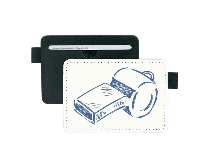Cartoon Football Whistle Blue Soccer Pocket Leather Wallet Card Holder