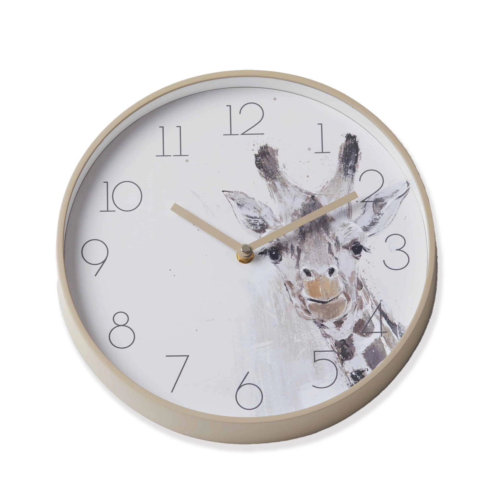 Jiggle & Giggle 30cm Jeffrey Giraffe Acrylic Wall Analogue Clock Hanging Beige