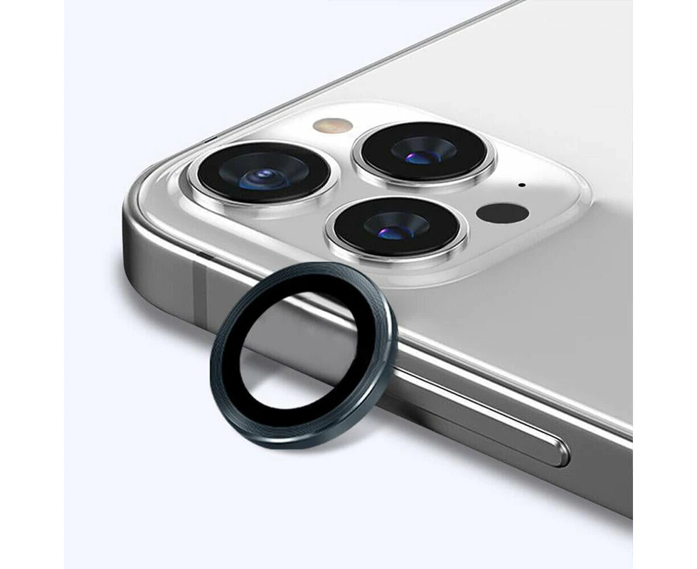 For iPhone 13 Pro/Pro Max Metal Camera Lens Glass Screen Protector - Grey