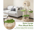 Costway 139cm Cat Scratching Post Tower Cat Climbing Tree w/Hammock Platform & Condo House Green