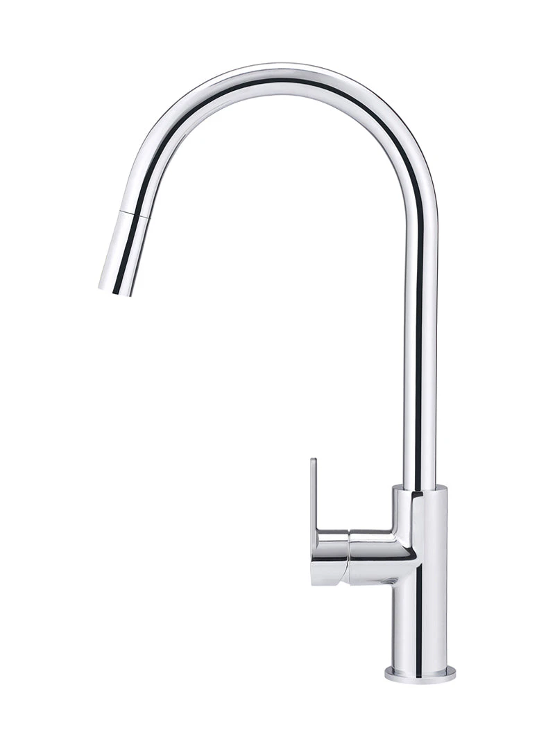 Round Paddle Piccola Pull Out Kitchen Mixer Tap - Chrome