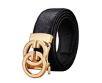 Men's New Belt Soft Noodles Real Cowhide Belt Belt 2023 Trendy Business Gift Boyfriend-Golden