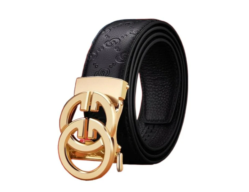 Men's New Belt Soft Noodles Real Cowhide Belt Belt 2023 Trendy Business Gift Boyfriend-Golden