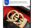 Men's New Belt Soft Noodles Real Cowhide Belt Belt 2023 Trendy Business Gift Boyfriend-Golden