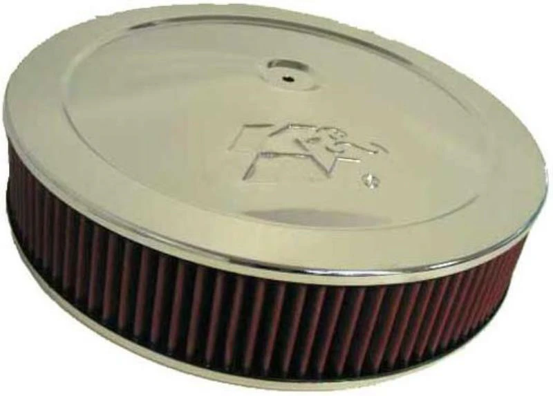 K&N Chrome Custom Air Cleaner Filter 14 x 3" Neck Size 5-1/8" 130mm 60-1280