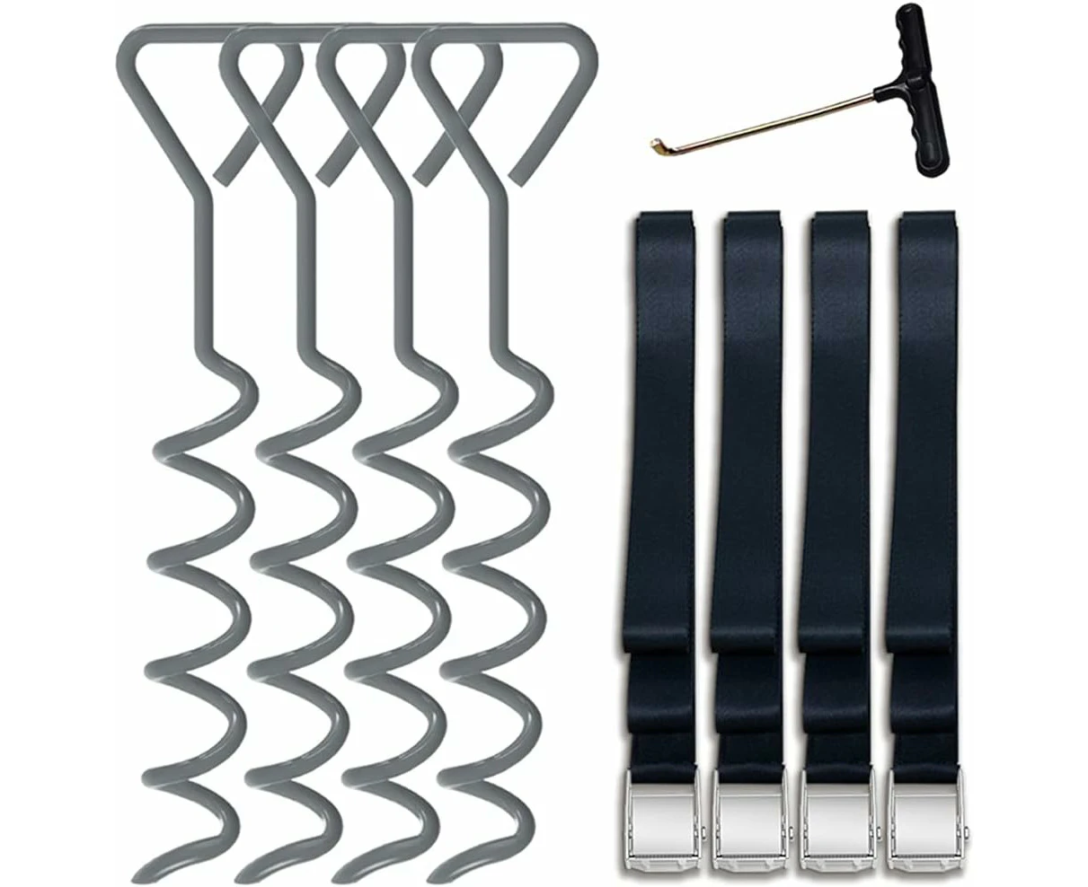 Trampoline Ground Anchor Ground Anchor Set Spiral Ground Anchor Deluxe Ground Anchor Set with Adjustable Shoulder