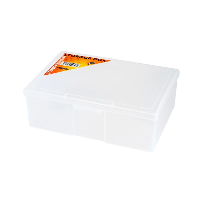 FISCHER PLASTIC 1H032  1 Compartment Storage Box Medium Plastic Case  1 Compartment (Medium) 195Mm 136Mm 66Mm  1 COMPARTMENT STORAGE BOX