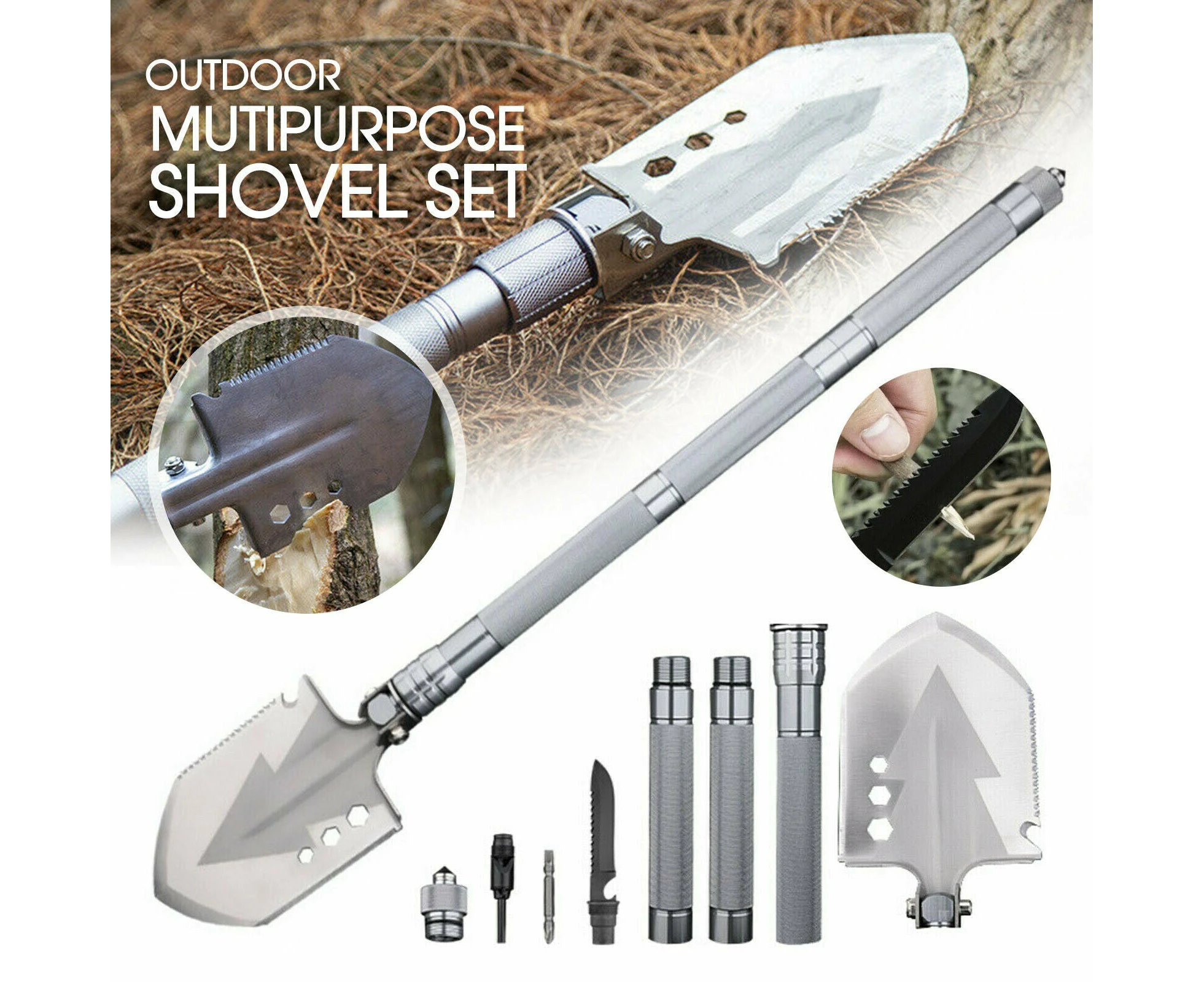 Camping Shovel Folding Outdoor Survival Tools Multifunction Hiking Military