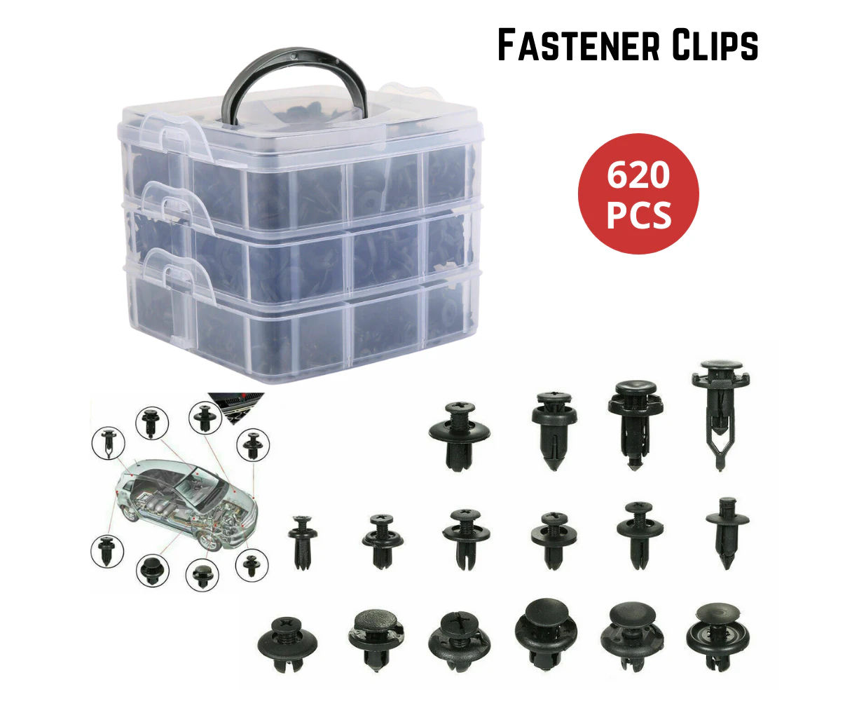 Car Trim Body Clips Kit 620pcs Rivet Retainer Door Panel Bumper Plastic Fastener