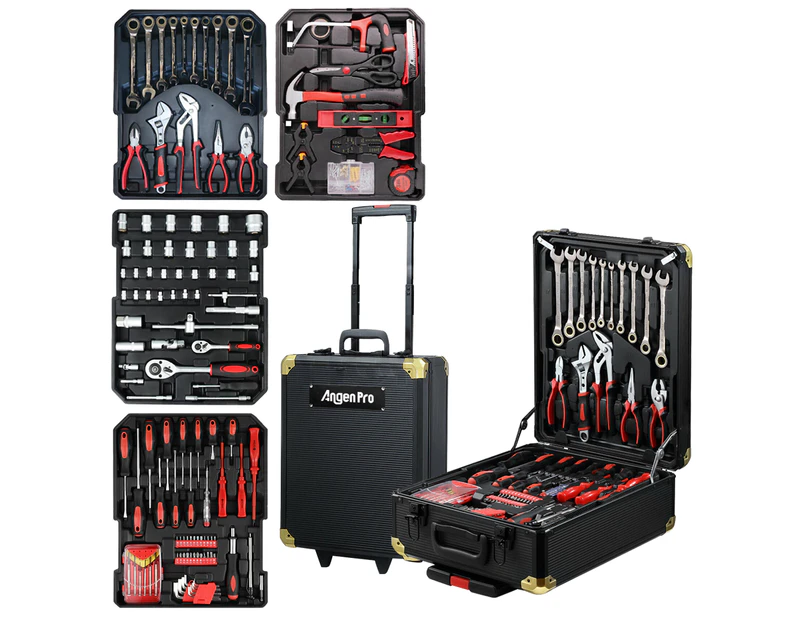 1375pcs Portable Tool Kit Trolley Comprehensive Repair Universal Diy Hand Tools Case Mechanics Toolbox Set Organiser Box With Whee