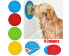 Fun Pet Dog Lick Pad Bath Washing Buddy Distraction Suction Grooming Helper Mat - Blue