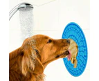 Fun Pet Dog Lick Pad Bath Washing Buddy Distraction Suction Grooming Helper Mat - Blue