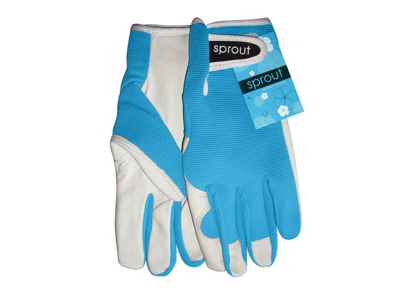 Sprout Goatskin Gardening Gloves - Aqua