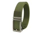 Men's Ratchet Tactical Belt,Nylon Web Work Belt with Automatic Slide Buckle-Military Green