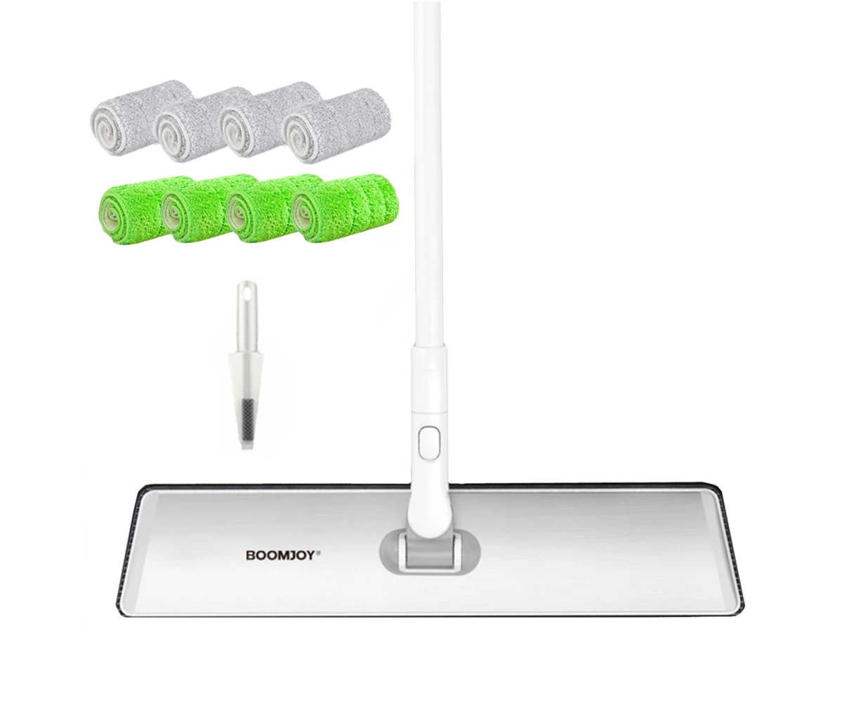 BOOMJOY Large Flat Mop Microfiber Floor Mop 50cm Lightweight Aluminum Head for Hardwood Laminate Tile 9 Pads