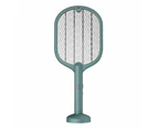 2 In 1 Electric Insect Racket Swatter USB Rechargeable Led Light Handheld Mosquito Killer For Smart Home - Green