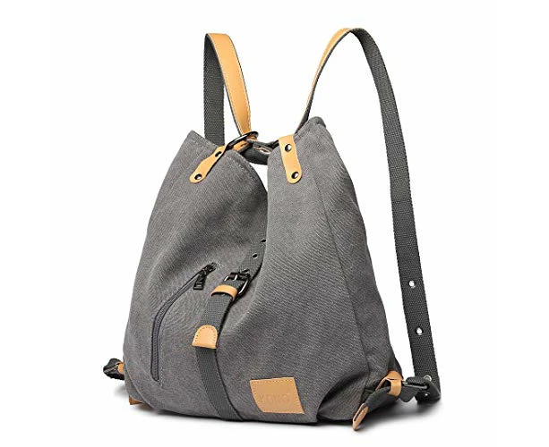 Women Backpack Canvas Shoulder Bag Anti-Theft Travel Rucksack Convertible 3 in 1