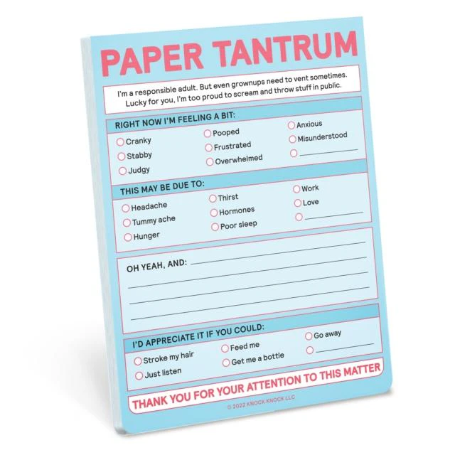 Knock Knock Paper Tantrum Nifty Note Pad Pastel Version