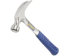 Estwing E3-12s Solid Steel 12oz Straight Rip Claw  Smooth Face Hammer With Shock Reduction Grip