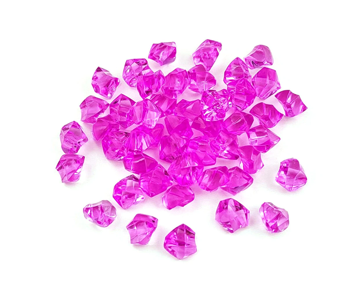 200 PCS Aquarium Acrylic Stones for Fish Bowl FishTank Garden Pond Craft Ice Cubes Decor Vase Filler Pebbles - Rose red