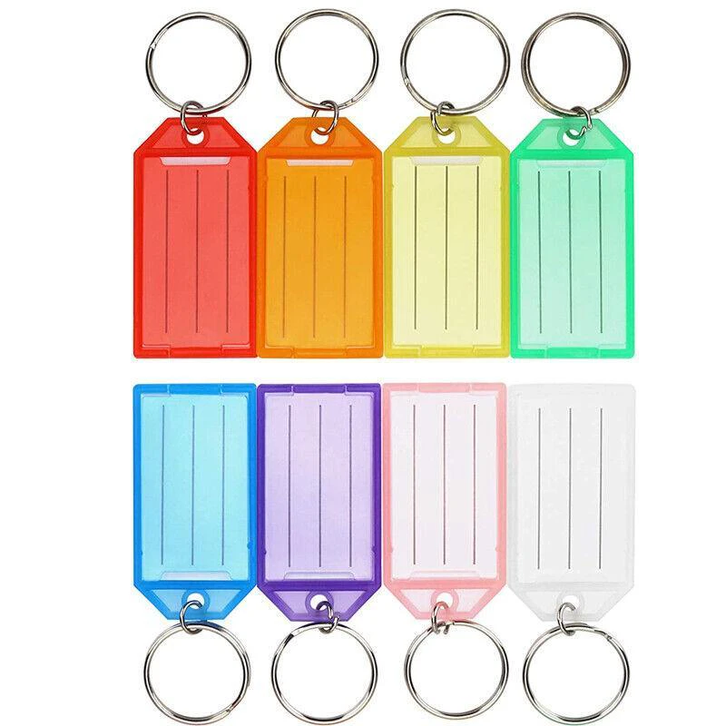 20Pcs Plastic Key Tags With Split Ring Keys Identifier Bag/Luggage Labels Tag Id