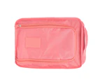 Travel Bag Zipper Closure Smooth Opening Good Sealing Handle Design Foldable Space Saving Shoe Pouch Home Supply-Pink