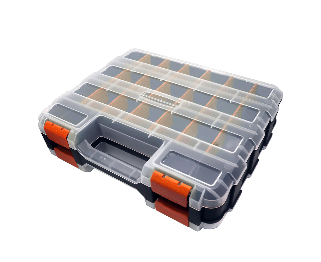 Tools Organizer Box Small Parts Storage Box 50-Compartment Double Side Orange