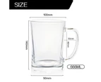 6Pcs Extra Large Glass Beer Mugs Heavy Duty Thick Clear Beer Glass Steins With Handle Hot Cold Beverage Glassware For Beer Juice Coke Milkshake