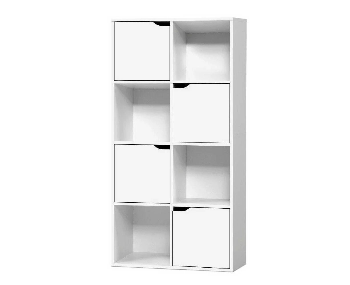 Display Shelf 8 Cube Storage 4 Door Cabinet Organiser Bookshelf Case Unit