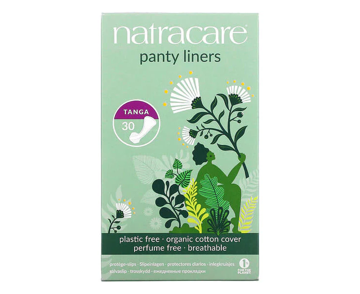 Panty Liners, Organic Cotton Cover, Tanga, 30 Liners