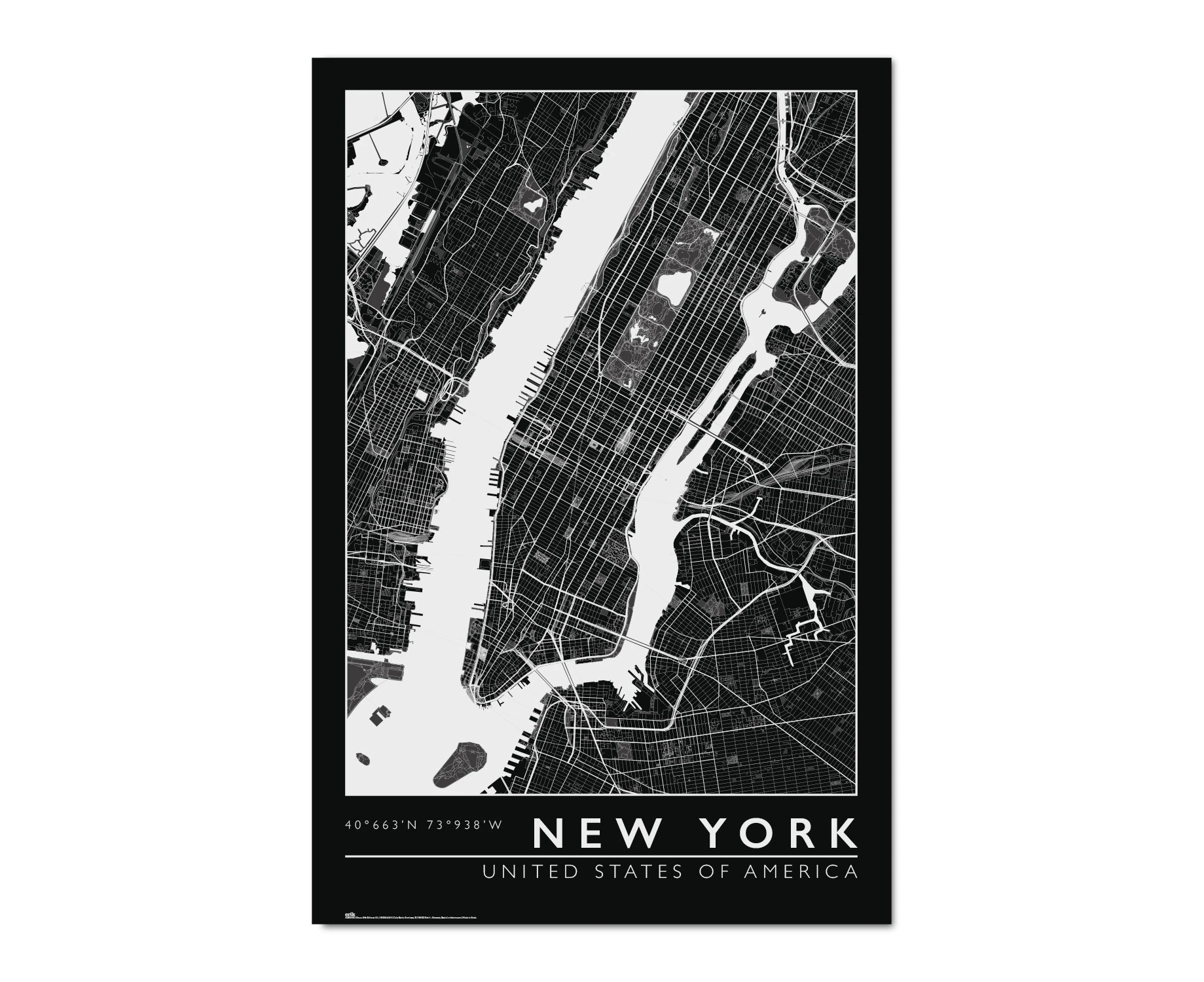 New York City Map Poster - 35.8 x 24.2 inches / 91 x 61.5 cm - Shipped Rolled Up - New York Poster - Cool Posters - Art Poster - Posters & Prints  - MKTPs