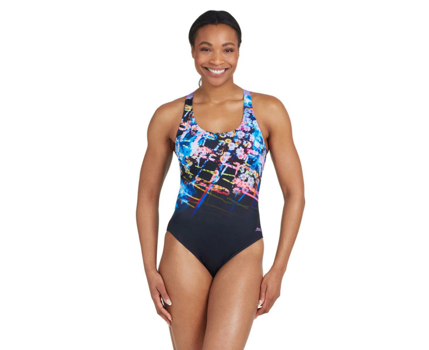 Zoggs Actionback Swimsuit - Digital Daisy Print