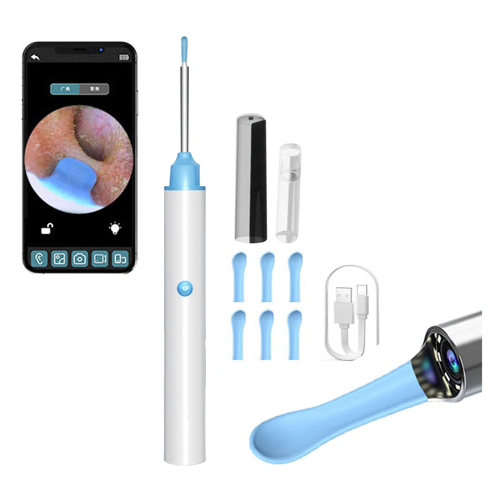 WiFi Ear Wax Removal Camera Ear Scope Visual Ear Cleaner Ear Wax Removal Tool Kit White