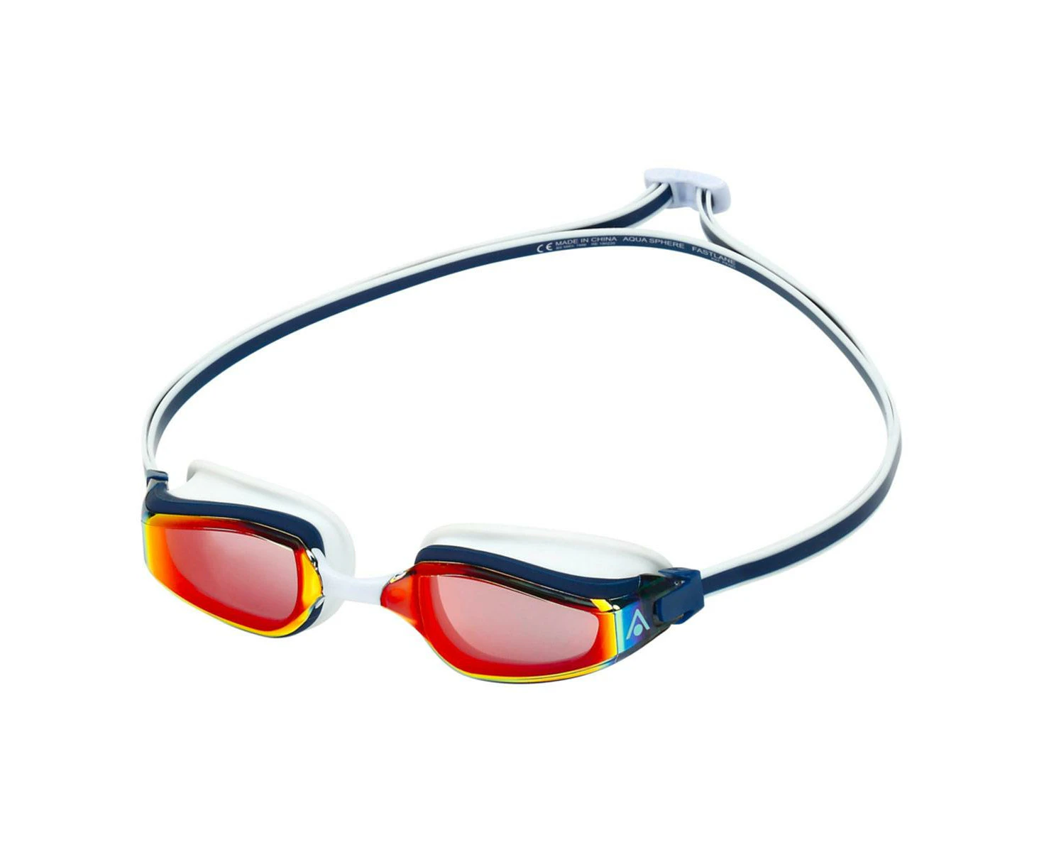 Aqua Sphere Fastlane Red Titanium Mirrored Goggles - Navy Blue/ Red