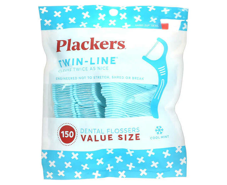 Twin-Line, Dental Flossers, Value Size, Cool Mint, 150 Count