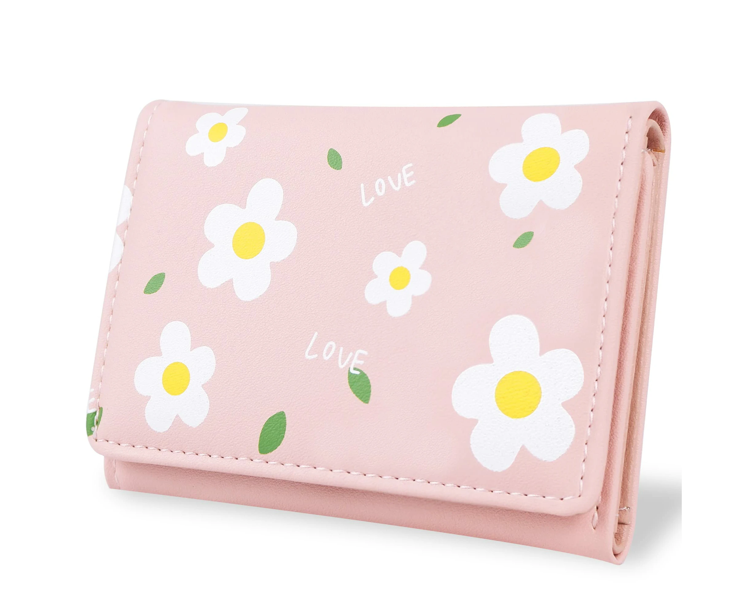 Cute Wallets for Women, Leather RFID Blocking Small Trifold Wallet with ID Window for Girls and Ladies Womens Wallet